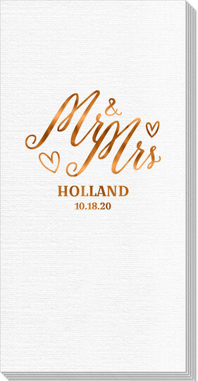 Mr. & Mrs Hearts Luxury Deville Guest Towels
